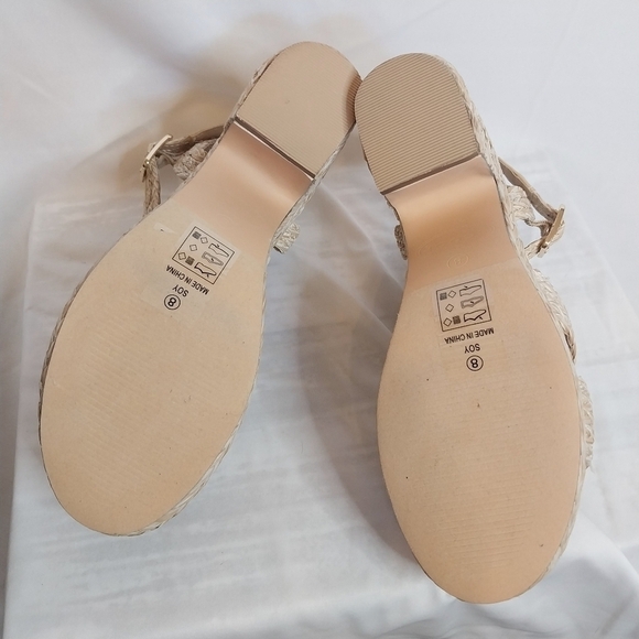 NWOT, SCOOP Raffia Platform Heeled Sandal, Size 8 - Picture 3 of 5